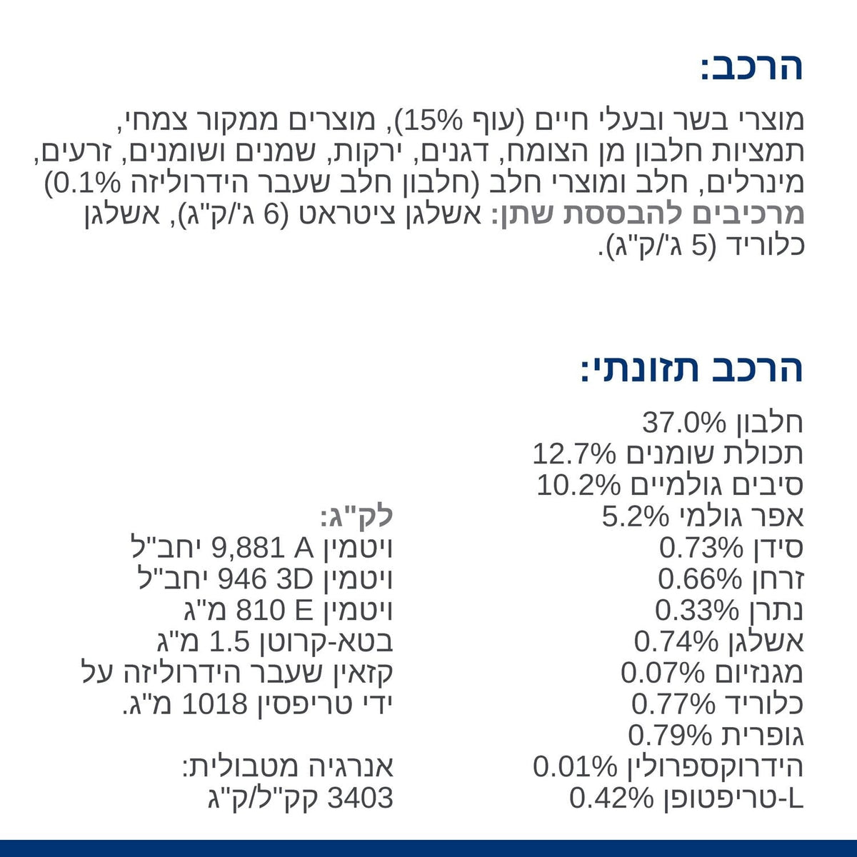 הילס C/D רפואי לחתול יורינרי סטרס+מטבוליק