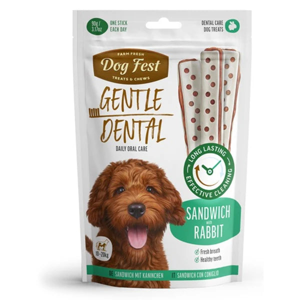 Dog fest חטיף דנטלי סנדוויץ ארנב 90 גרם