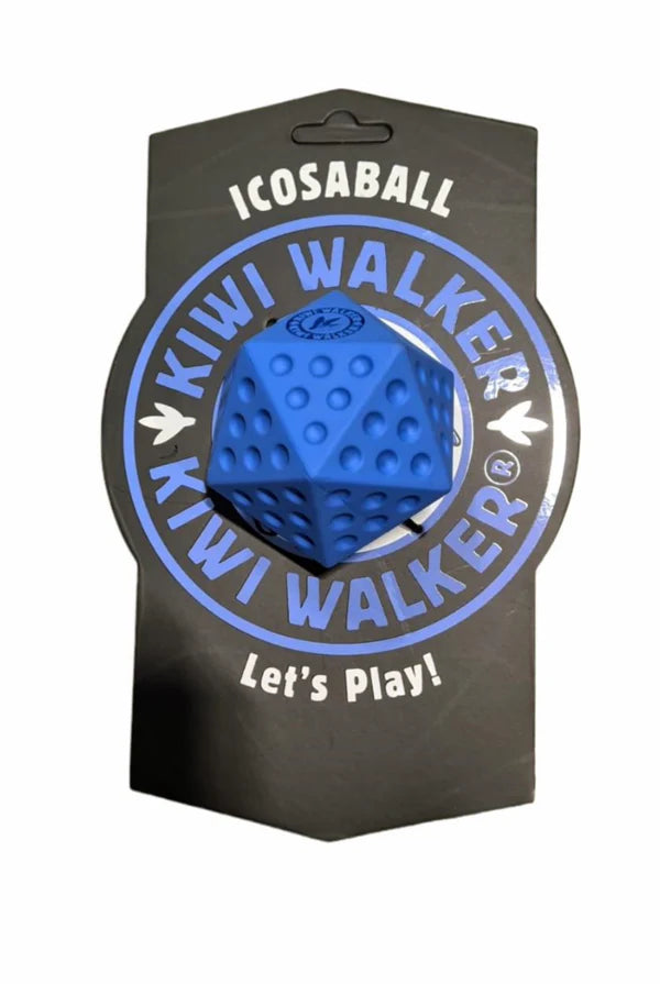 קיווי Icosaball כחול עם חור לחטיפים או מזון 9 ס"מ