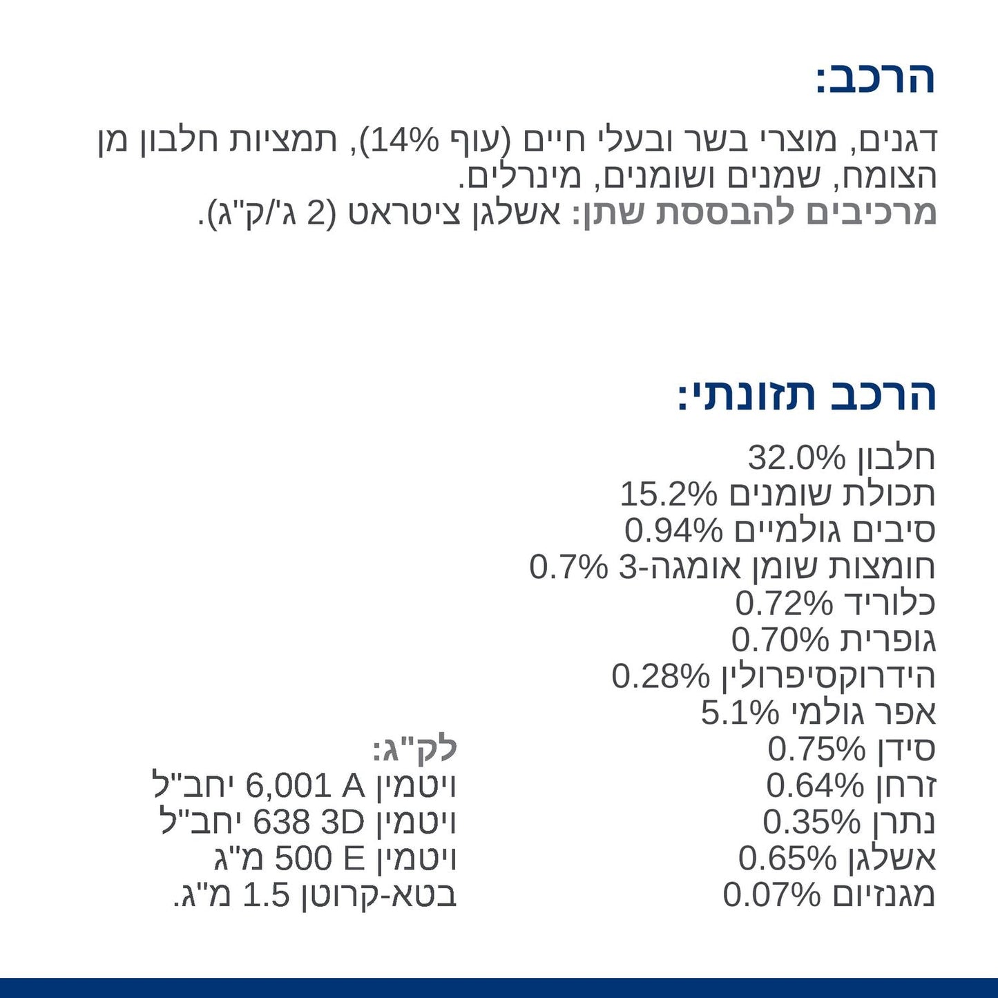 הילס C/D רפואי לחתול מולטיקייר
