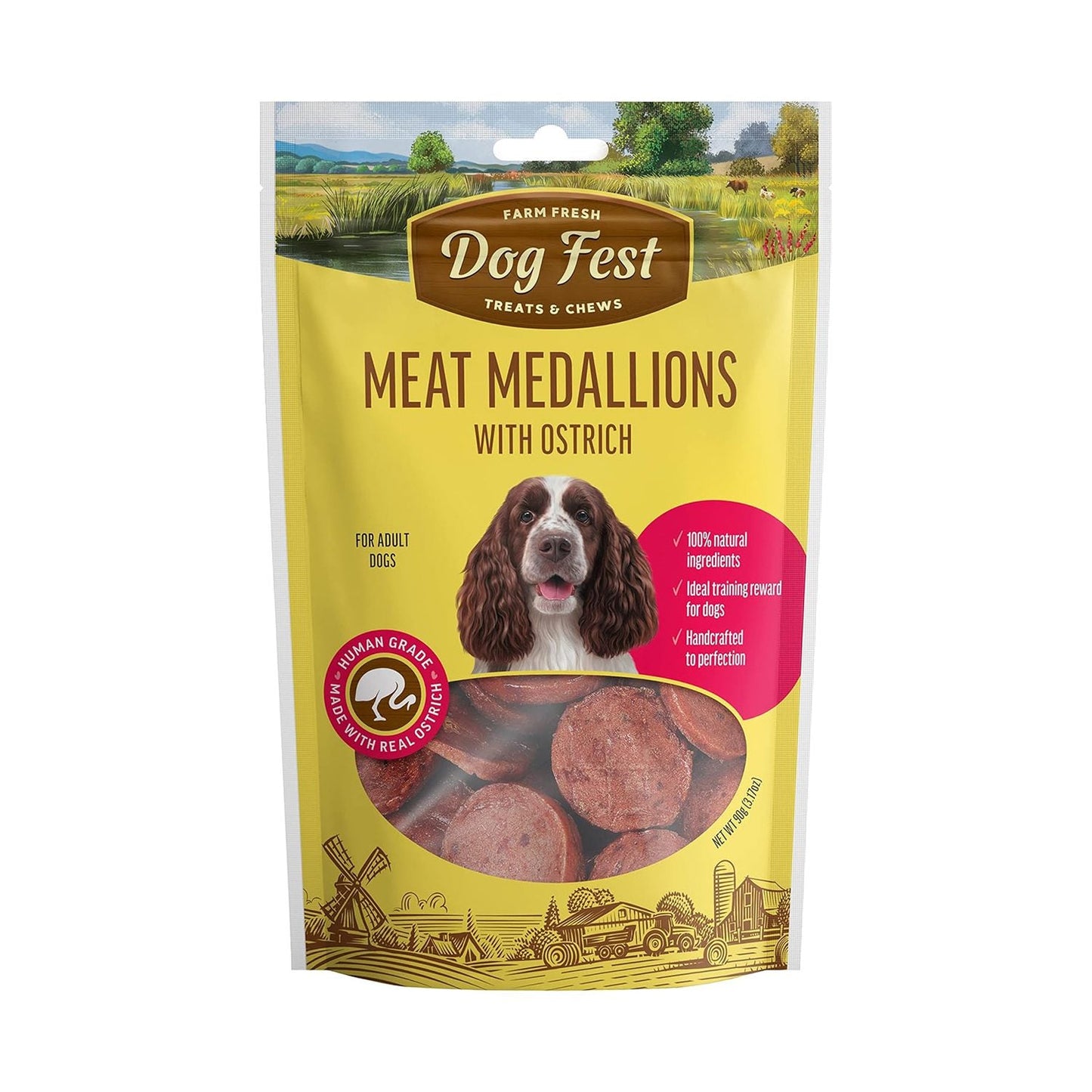 Dog fest חטיף מטבעות בטעם יען 90 גרם